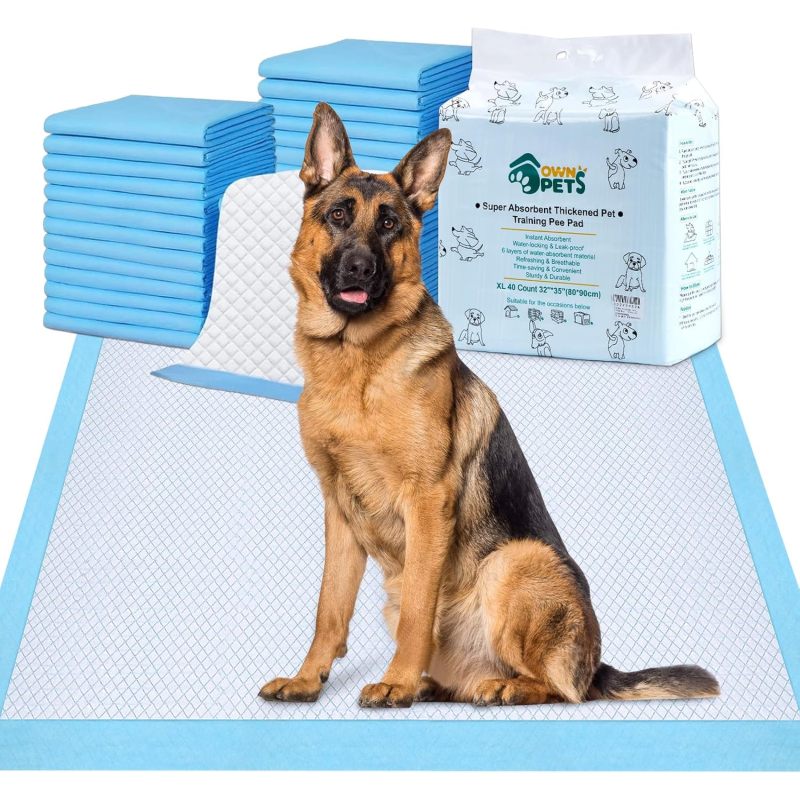 Extra Large Pad 80 X 90cm, Leak- Proof 6- Layer Pet Potty Training Pads Pee Pads with Quick- Dry Surface for Pets, Puppies, Adult, Sick and Aging Dogs, 40 Counts