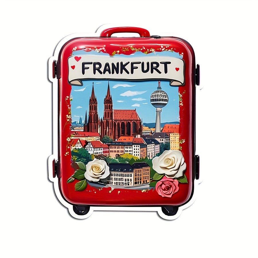 TEMU 1pc Cityscape Fridge Magnet | Acrylic And Rubber Soft Magnet, Urban Courtyard Magnetic Decor, Scenery Magnet, Decor For Travel Enthusiasts,