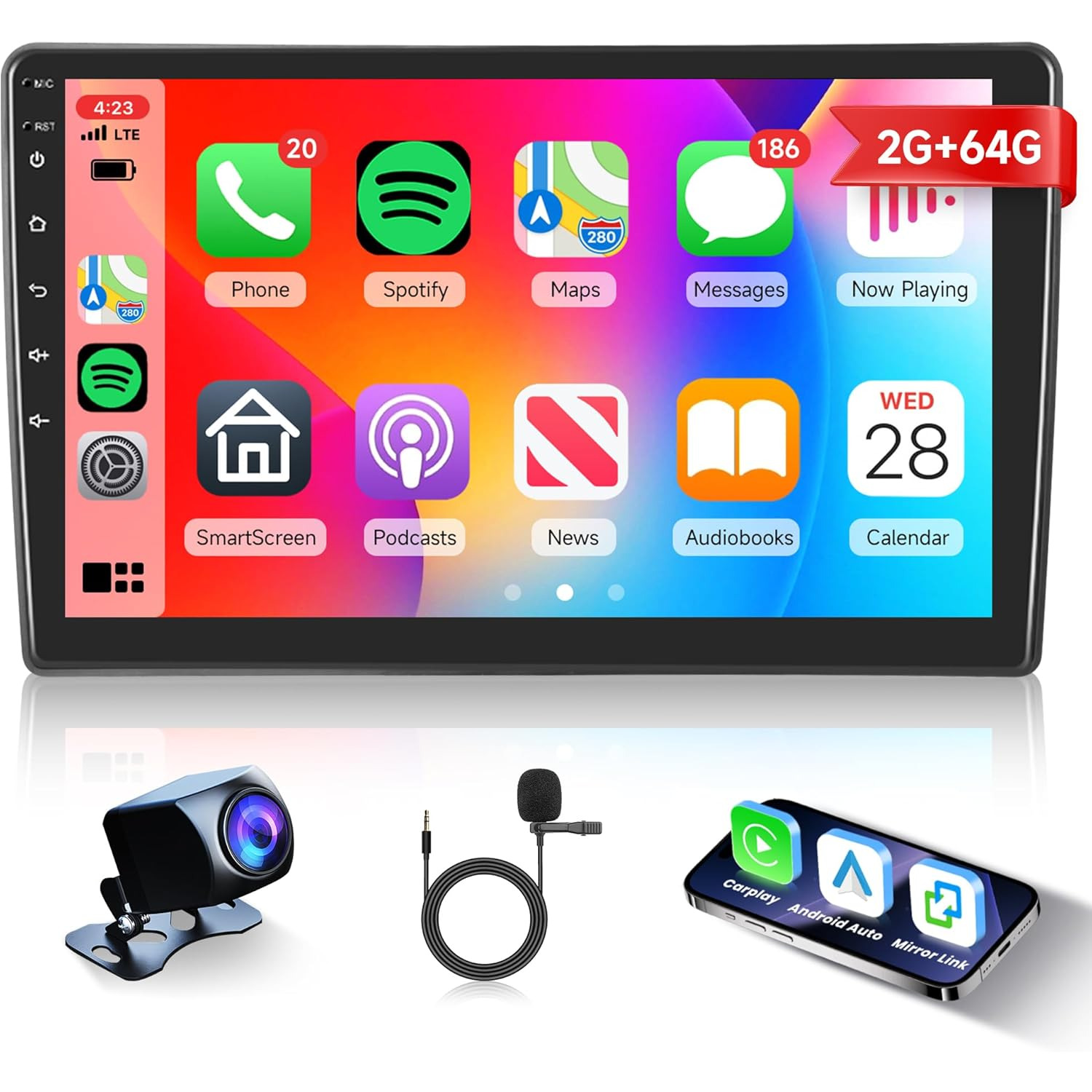 Image of Camecho 15.0 Car Radio For C5 2008-2017 - 10.1" Touchscreen, 2g+64g, & Auto, Dsp/bt/gps/fm/rds, Usb + Rear View Camera+mic, Without Battery