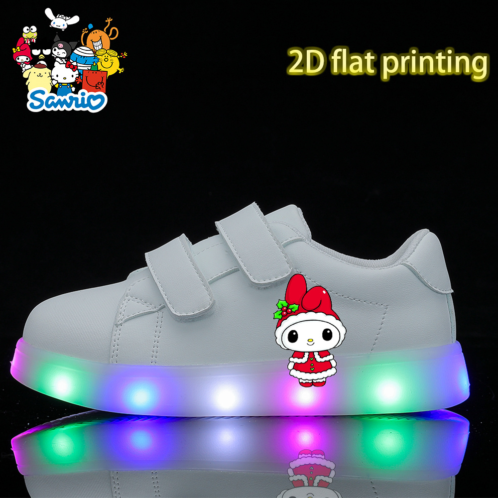 1 pair Mymelody New fashionable children's lightweight sports shoes, lightweight, non slip, comfortable, multifunctional luminous sports board shoes