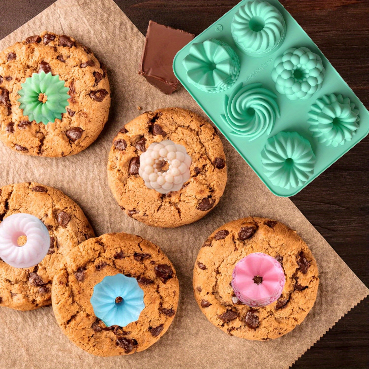 1pc non stick silicone donut flower shaped baking mold Temu