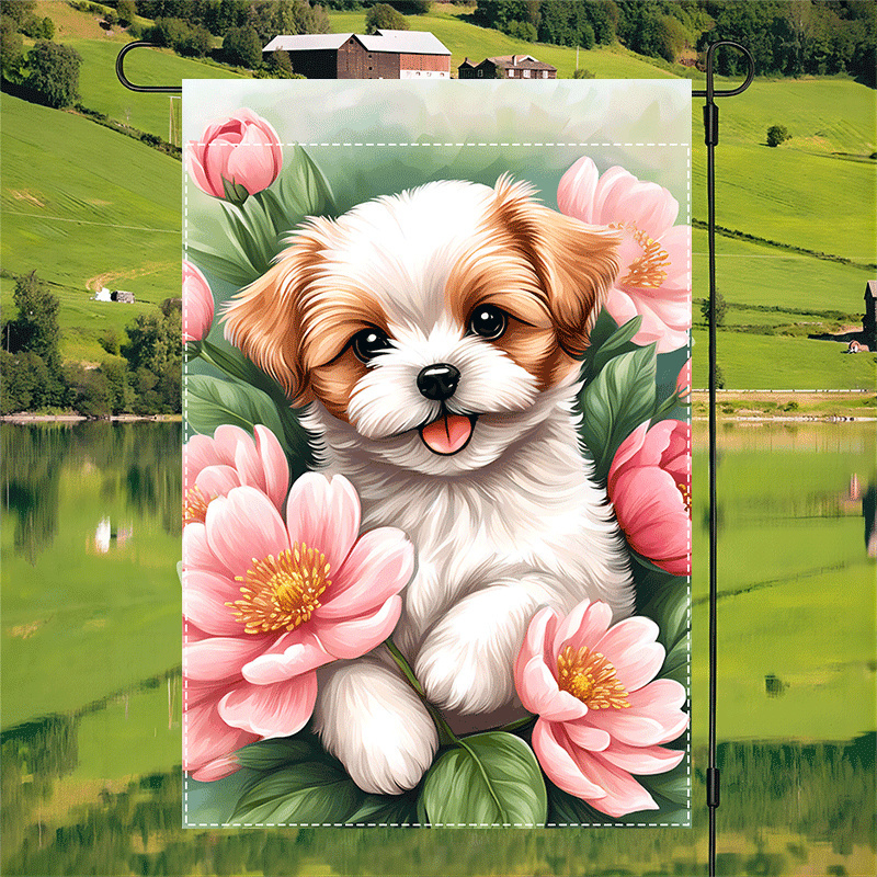 

1pc Banner - Shih Tzu In , Double Sided Polyester Welcome Decor, Fade Resistant & Washable, All Weather Outdoor Farmhouse Patio Flag 12x18inch