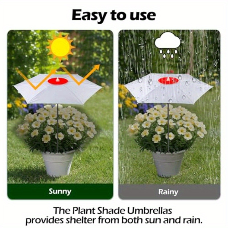 Parapluie De Jardin Réglable Pour Plantes - 100 X 60 Cm - Tissu Polyester Imperméable - Avec Piquet En H Et Tiges - 11
