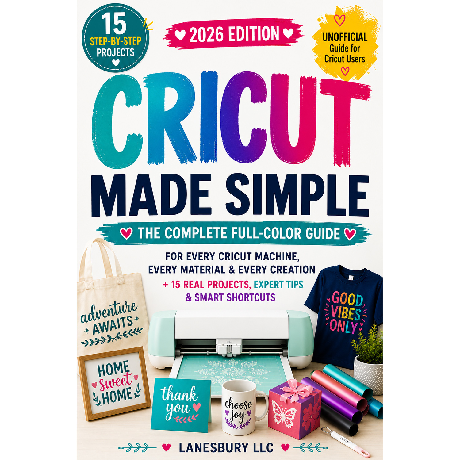 TEMU Cricut Made Simple 2026 Edition Book For Beginners, Complete Full-color Cricut Guide, Design Space Tutorial, 15 Step-by-step Projects, Vinyl,