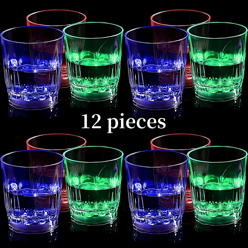 TEMU 12 Pack Led Cups - Colorful Reusable Light-up Glasses For Halloween, Christmas, Birthday And Holiday Events - Flashing Neon Cups For Outdoor