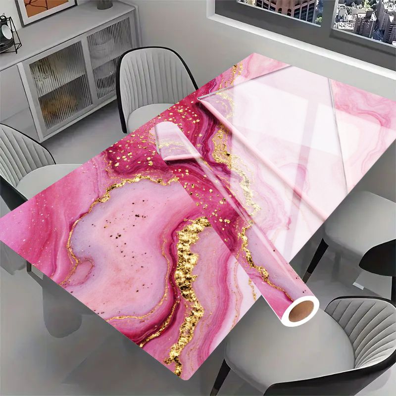 TEMU 1pc Large Pink Contact Paper With Suitable For Hot Dishes, Vinyl Film, Heat-resistant Temporary /wall Covering, Design For Diy, No Residue Glue,