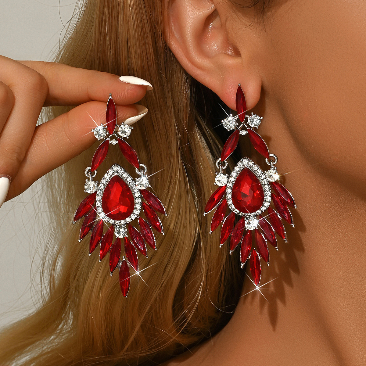 TEMU 1 Pair Flame Wing Earrings, Wear Jewelry