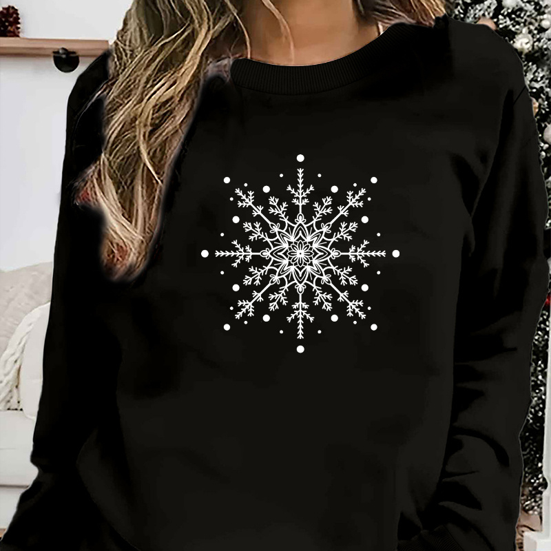 

1pc 's Christmas Sweatshirt - Pullover Rib- , , Regular Length, Long Sleeves For And