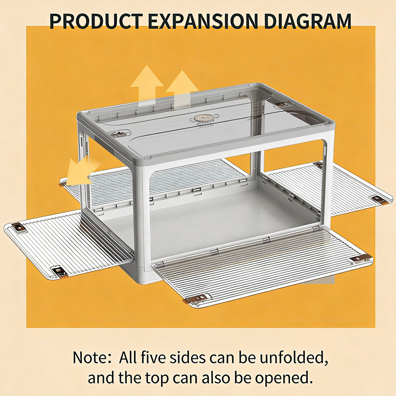 Transparent Stacking Storage Boxes with Side Open Doors