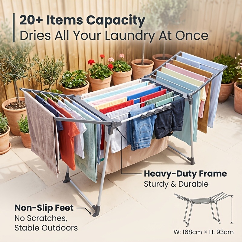Drying Racks Foldable Wing-shaped Portable Drying Racks, Space-saving Drying Racks, Suitable for Apartments, Dormitories, Indoor   and Outdoors,  , Multiple Holiday Gifts, Christmas Gifts, Drying Racks