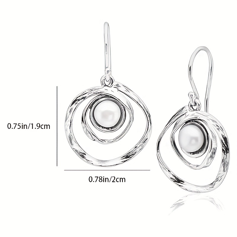 pair of exquisite multi layered swirl pearl earrings traditional carved   three dimensional pattern natural     luxury attractive   suitable for weddings banquets parties   with a   box Product details 0