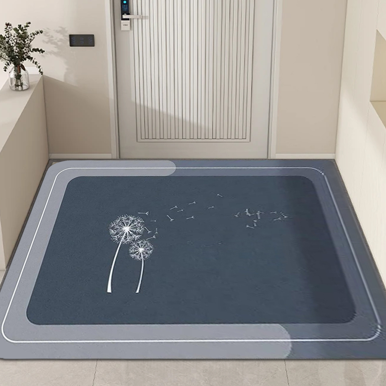 Super Large Diatomaceous Floor Mat With Letters At The Entrance, Dandelion Kitchen Decoration Floor Mat
