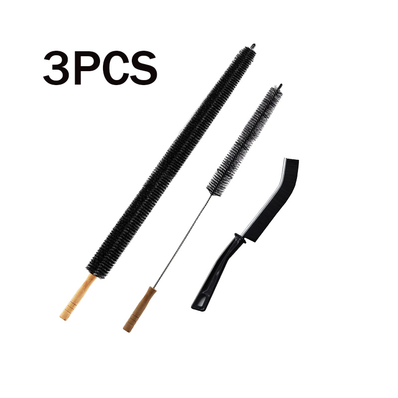 TEMU 3pcs Household Cleaning Tools, Flexible Long Washing Machine Cleaning Brush, Pipe Cleaning Brush, Hard Bristle Brush, Suitable For Radiator,