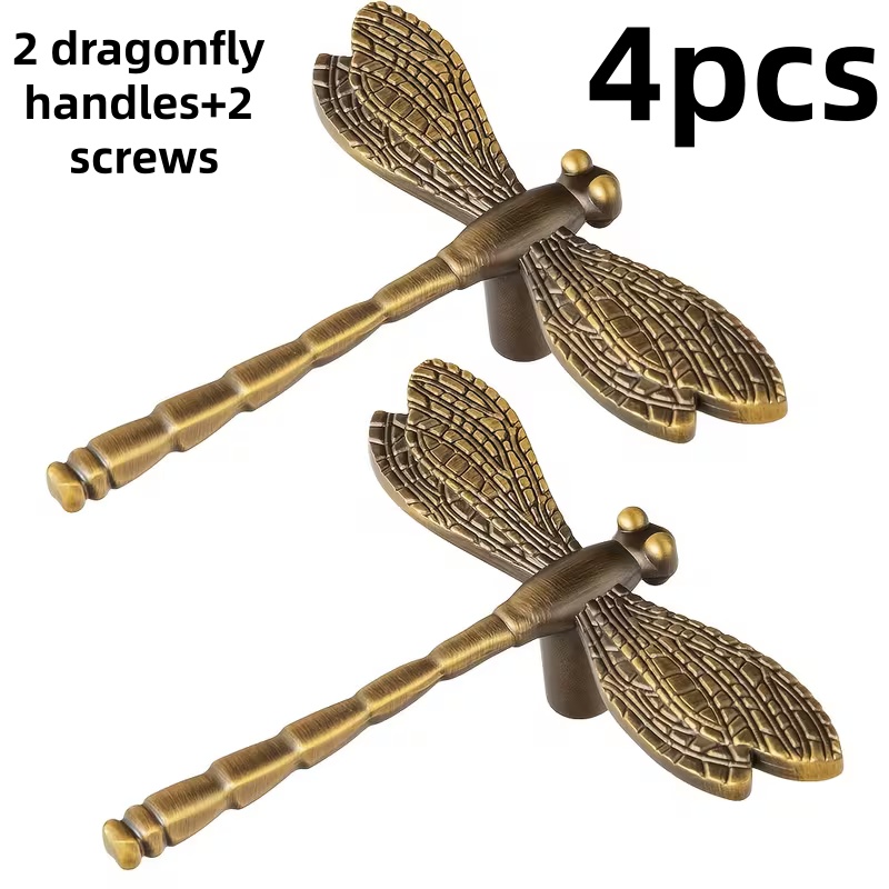 TEMU 4pcs (2 Handles + 2 Screws) European Cabinet Door Handles, Luxury, Sturdy And Durable, Suitable For Cabinet Doors, Drawers, Bedroom Doors, Etc.