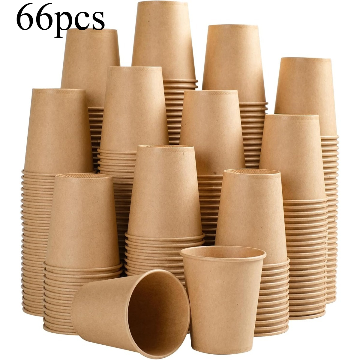 Image of 66pcs Paper Cups | Hot/cold Beverage Cups, Ideal For Party, Picnic, Travel, - Hand Wash Only