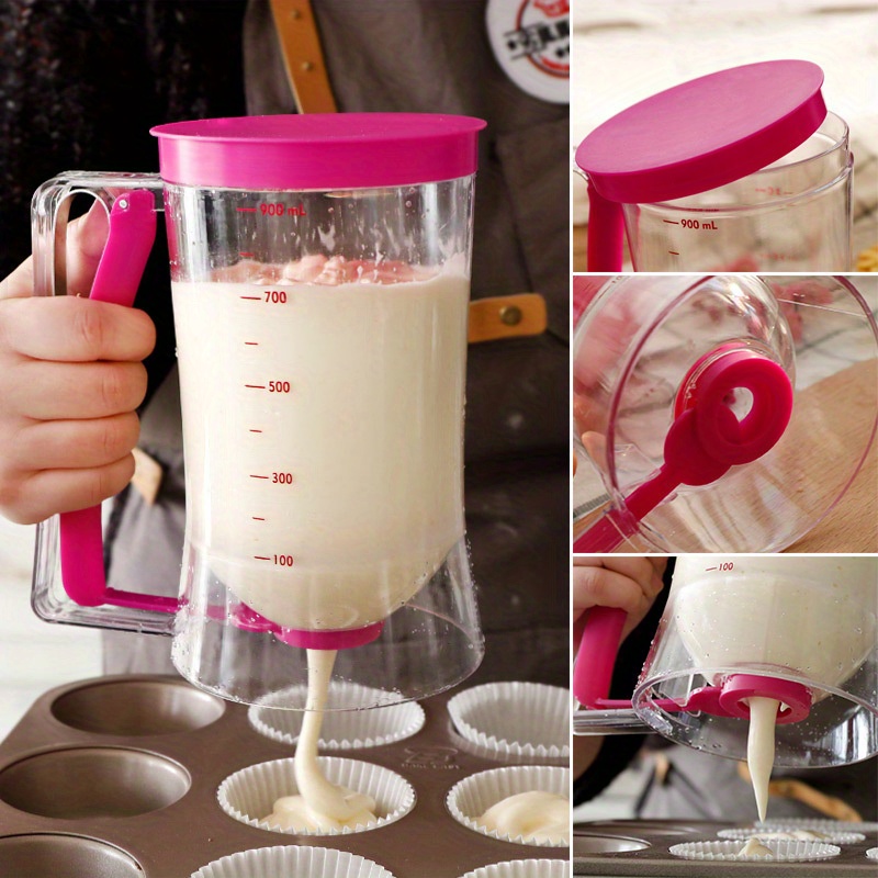 handheld batter dispenser with measurements precise pouring tool for precise baking ideal for pancakes   and more durable plastic kitchen gadget 2