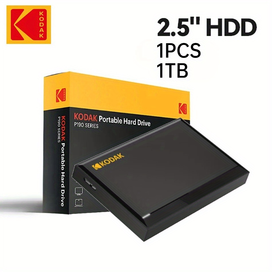 TEMU Kodak Portable Hdd500g 1tb External Hard Disk Drive 5gbps High Speed 120mb/s 2tb Portable Gaming Hdd For Ps4/ps3/ps2/ps1/switch