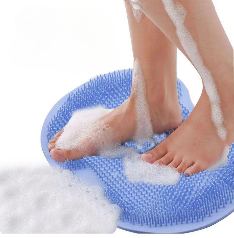 2pcs blue silicone   and back scrubber mat -   exfoliating bath massage pad for deep clean & relaxation,   gift, spa gifts details 2