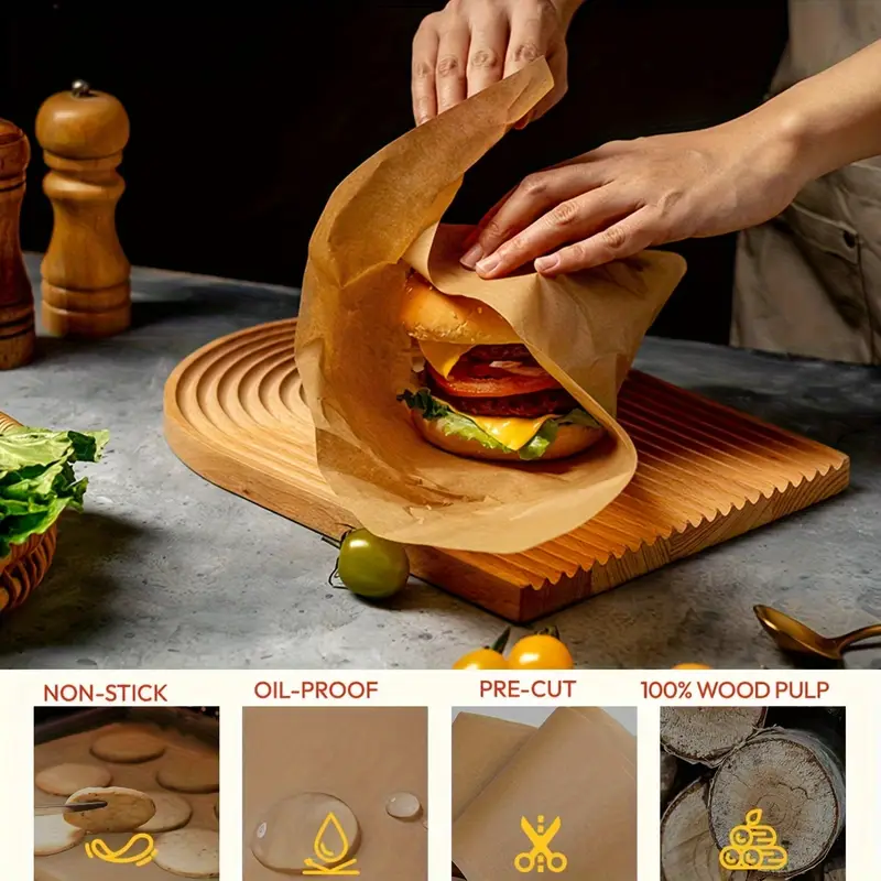 500 sheets ldq heavy duty 12x16 inch parchment paper unbleached non stick baking sheets for air fryer grilling steaming baking bread cakes wrapping foods food grade durable easy grilling essentials material kitchen essentials professional chefs air fryer liners material home cooks Product details 4