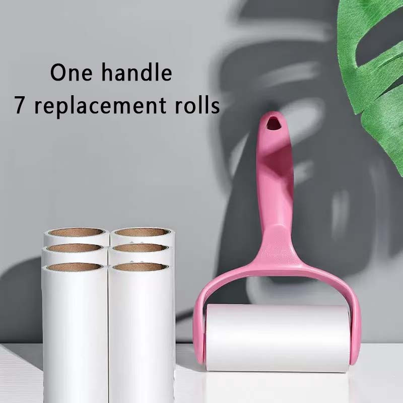 E-shop 1 Griff + 7 Rollen, 210 Blätter, Samtborsten-Abreißrolle, geeignet für Kleidung, Teppiche, Autositze, langlebiger Griff, kein erforderlich