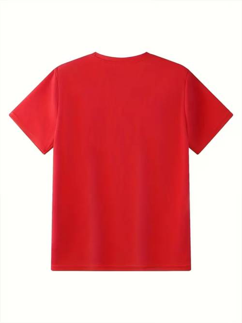 mens short sleeve t shirt cartoon print design blue character with orange flames text im just a ginger comfortable and breathable fabric loose drop shoulder fit streetwear trendy style suitable for casual daily wear