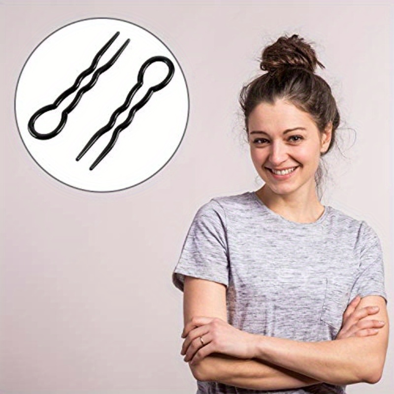 48pcs   plastic u shaped hairpins     hair clips 3 5 long heavy duty lightweight hairpins for womens wedding bun   everyday hairstyles durable plastic hair accessories 24 each color Product details 4