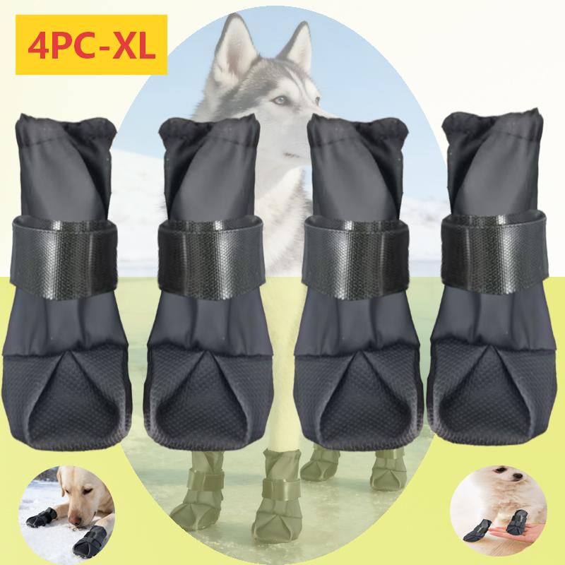 TEMU 【犬用フットカバー 4足セット】伸縮性のあるクロージャーデザイン、氷/雪/泥/芝生に丈夫、小型・中型・大型犬に適合、オール対応、心配のないお出かけをご家庭の愛犬さんに