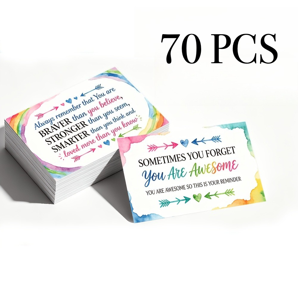 TEMU 70pcs Inspirational Encouragement Cards, Mini Thank You Notes For Healthcare Professionals, Doctors, Nurses, Volunteers, Staff