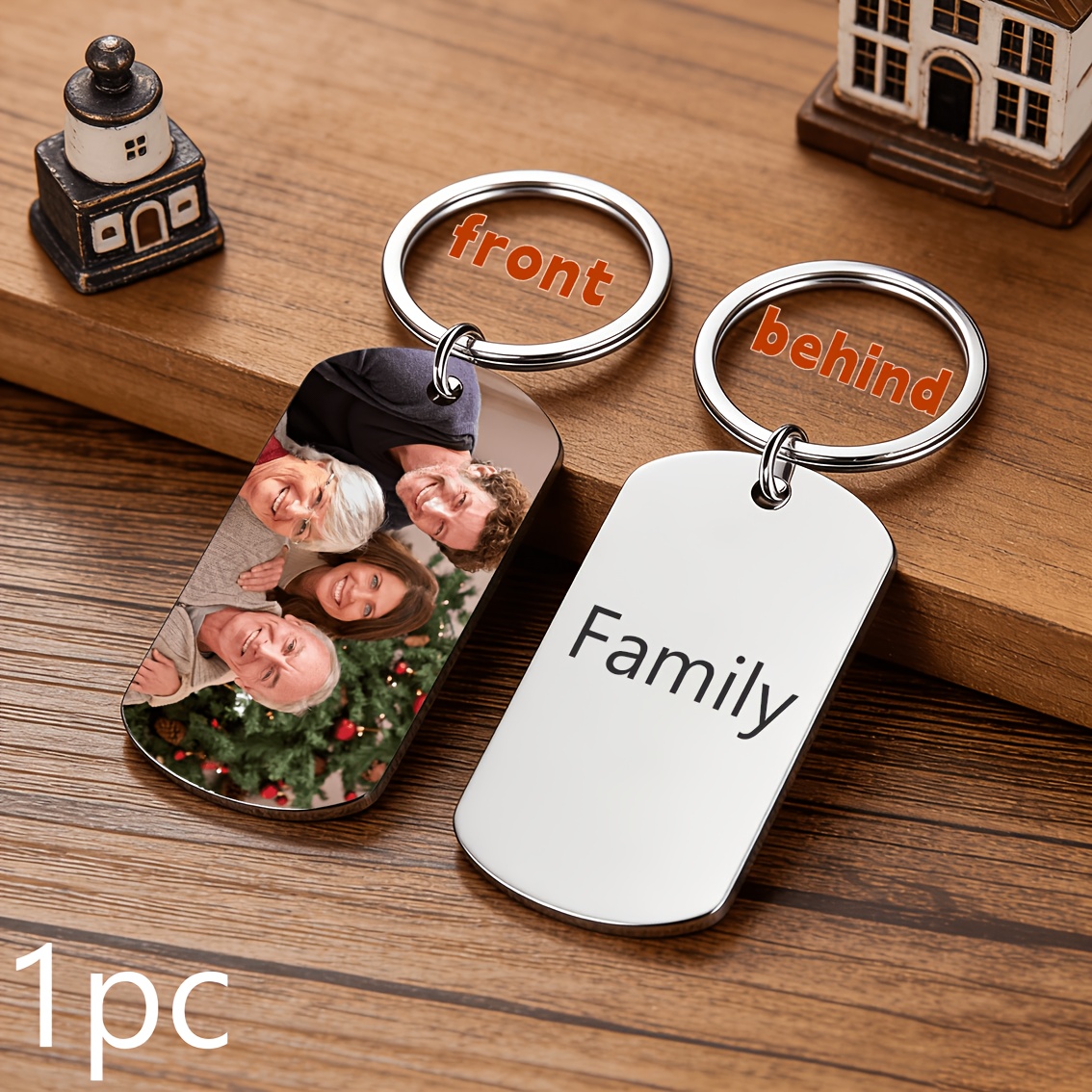 TEMU 1pc Personalized Double-sided Customizable Photo Keychain, Pendant, Personalized Holiday Party Souvenir, Suitable As A Gift For Ones, Car