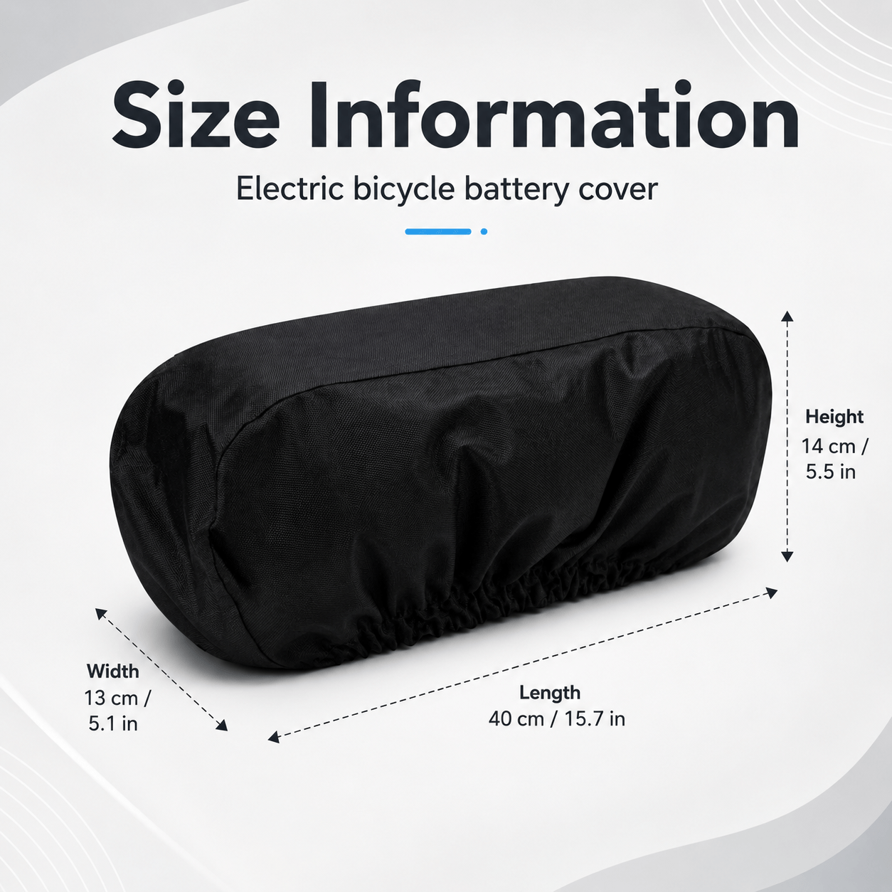 TEMU Copertura per batteria bici elettrica - Tessuto Oxford 420D resistente (/Grigio), elasticizzato, adatta a una gamma di modelli di batterie per
