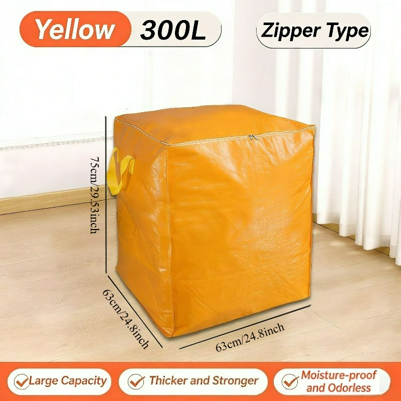 TEMU 1pc Waterproof Moving Bags For Packing Storage Organizer Travel Pe Woven Durable Large Capacity