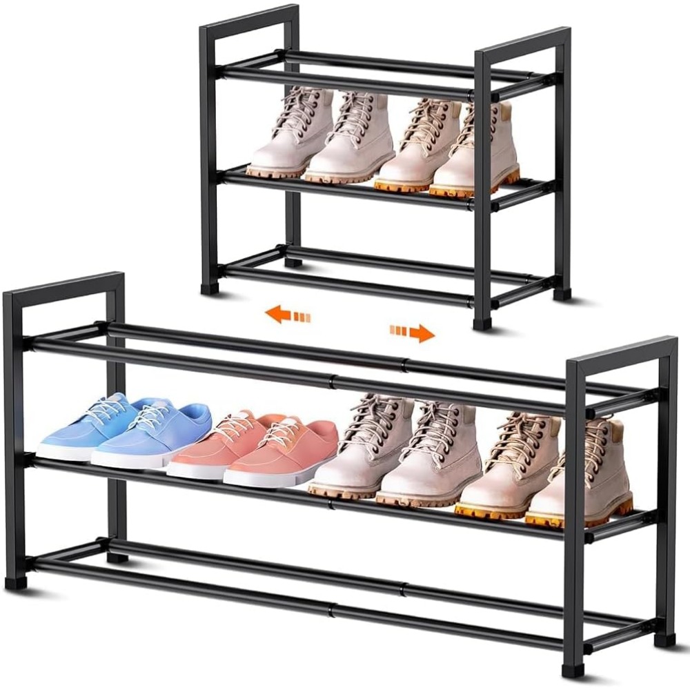 Shelf, Sturdy Metal Storage Rack, Adjustable Length From 45 To 80 Cm, Space , Suitable For Entrance, , , Home, Dormitory, And Narrow Areas, Independent Design, Black