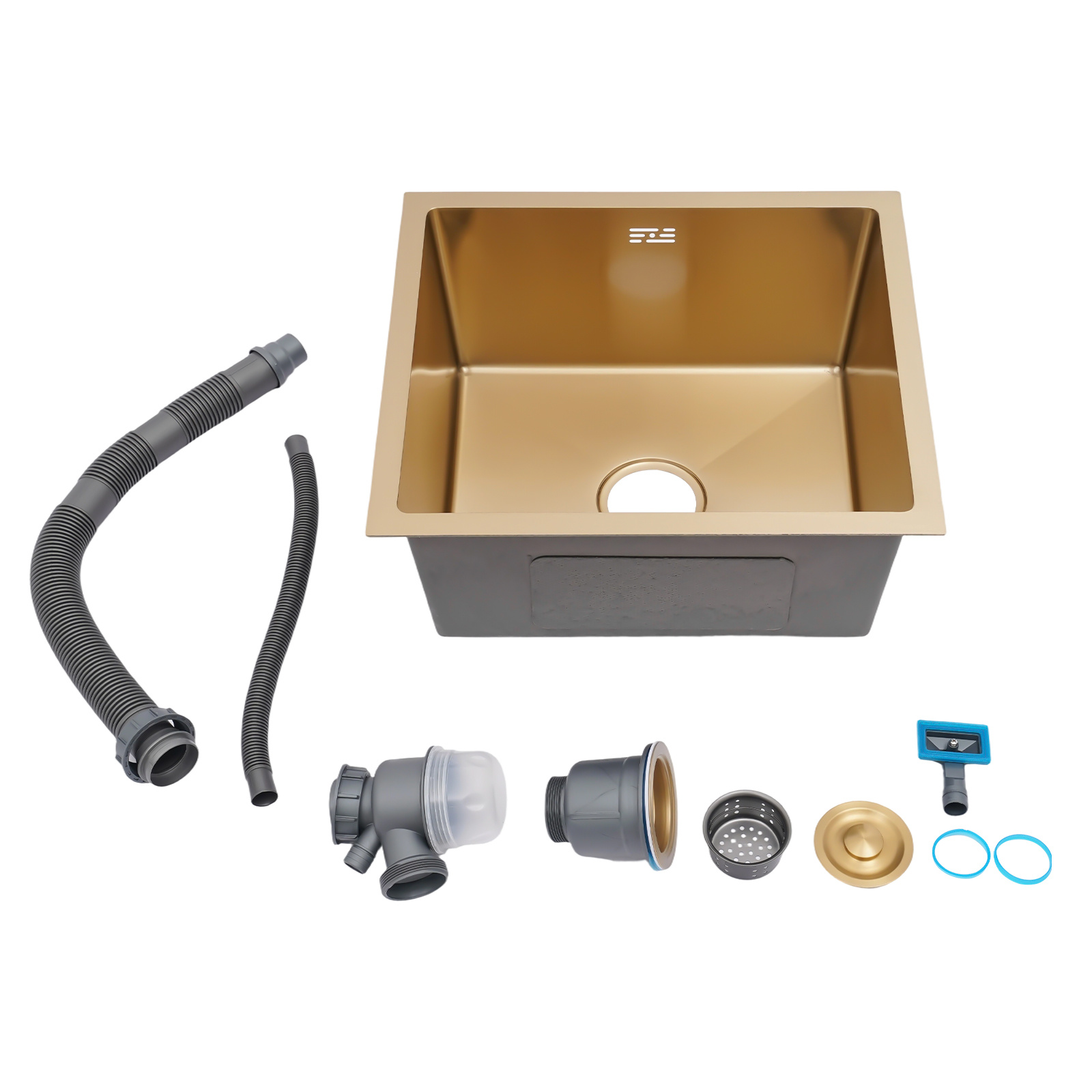 Image of Sink Undermount, 19.69 X 17.72 Inches Nano-coated Stainless Steel Utility Sinks Single Bowl Sinks With Drainage Pipes