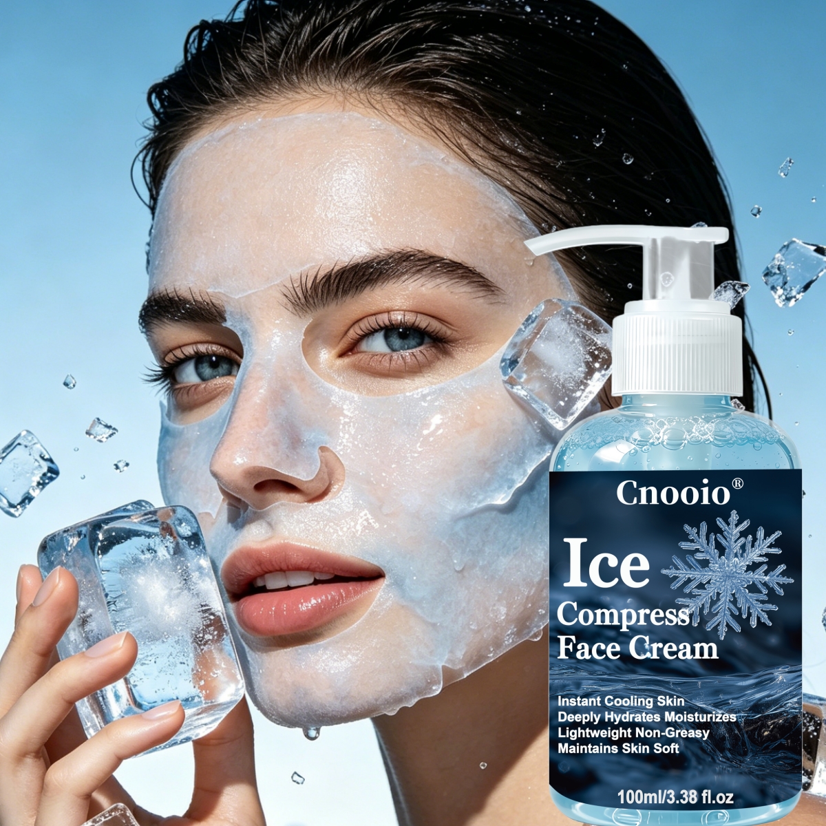 Image of Ice Compress Face Cream Instant Cooling Hydrates Lightweight Non-greasy Maintains Post- For Skin Quickly Facial Skin Eave Skin Looking Healthy, Smooth, And With A Glow Alternative To Ice Cubes