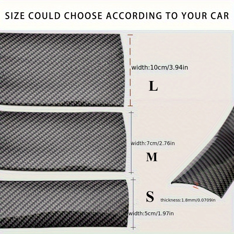 Car Side Skirt Protector - Self-Adhesive Anti-collision Rubber Strip, Carbon Fiber Texture, Rust Repair and Scratch Repair