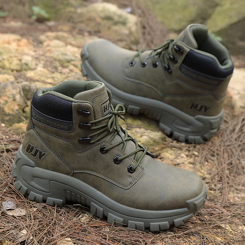Gray and Brown Outdoor Boots with Ankle‎ Support Men main image 3