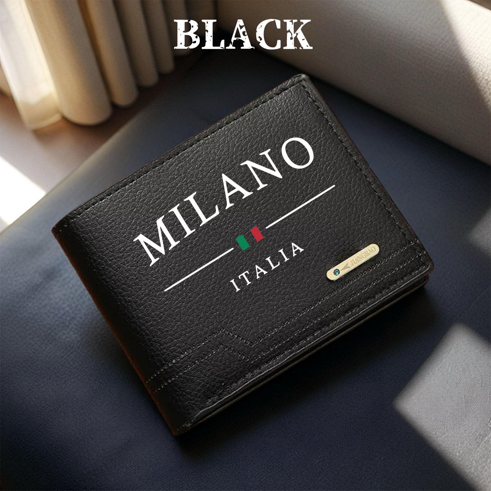 TEMU 1pc Men's Novelty Wallet, Text Theme Pattern Trendy Fashion Print, Large Capacity Pu Material Multifunctional Novelty Wallet, Daily Essential,