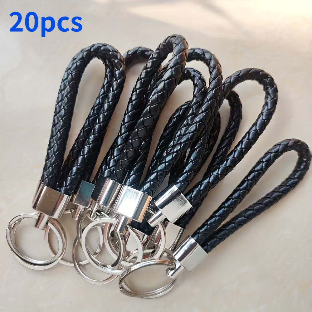 TEMU Llavero de 20 piezas de cuero sintético | Colgante de llave de cuerda trenzada de de cuero retorcido, decoraciones de Navidad