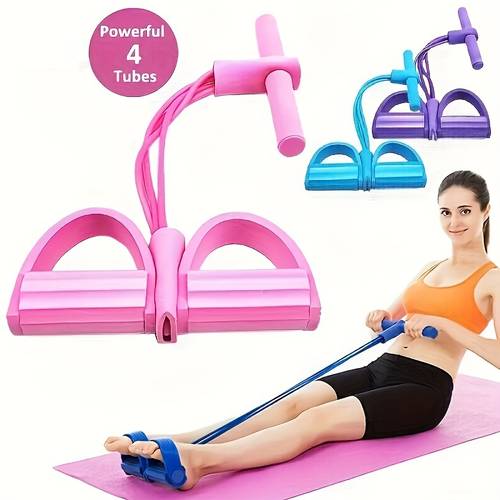 home gym bands 4 elastic tubes full body exercises abdominal exercises rowing and fitness equipment strength and flexibility