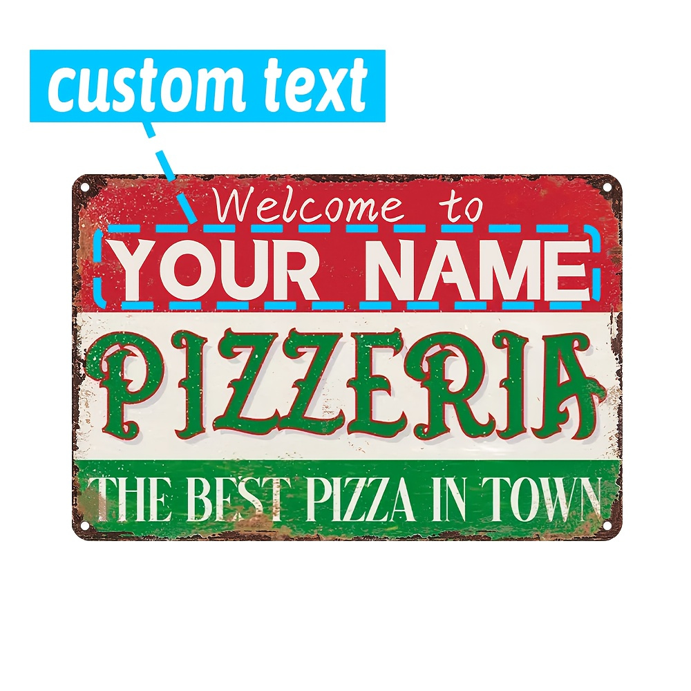 TEMU Customized 8x12 Inch Aluminum Metal Plaque- Personalized Name, Vintage Decoration, Unique Gift For Pizza Lovers, Durable& , Kitchen Wall Art|