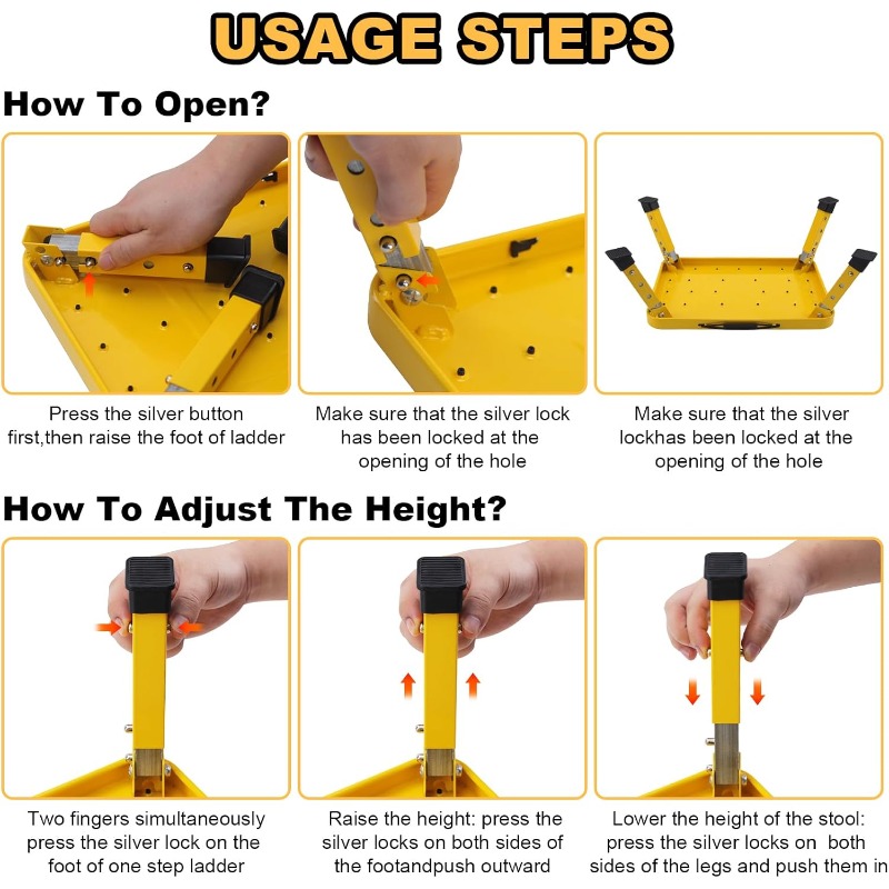 Adjustable Height Aluminum RV Step Stool