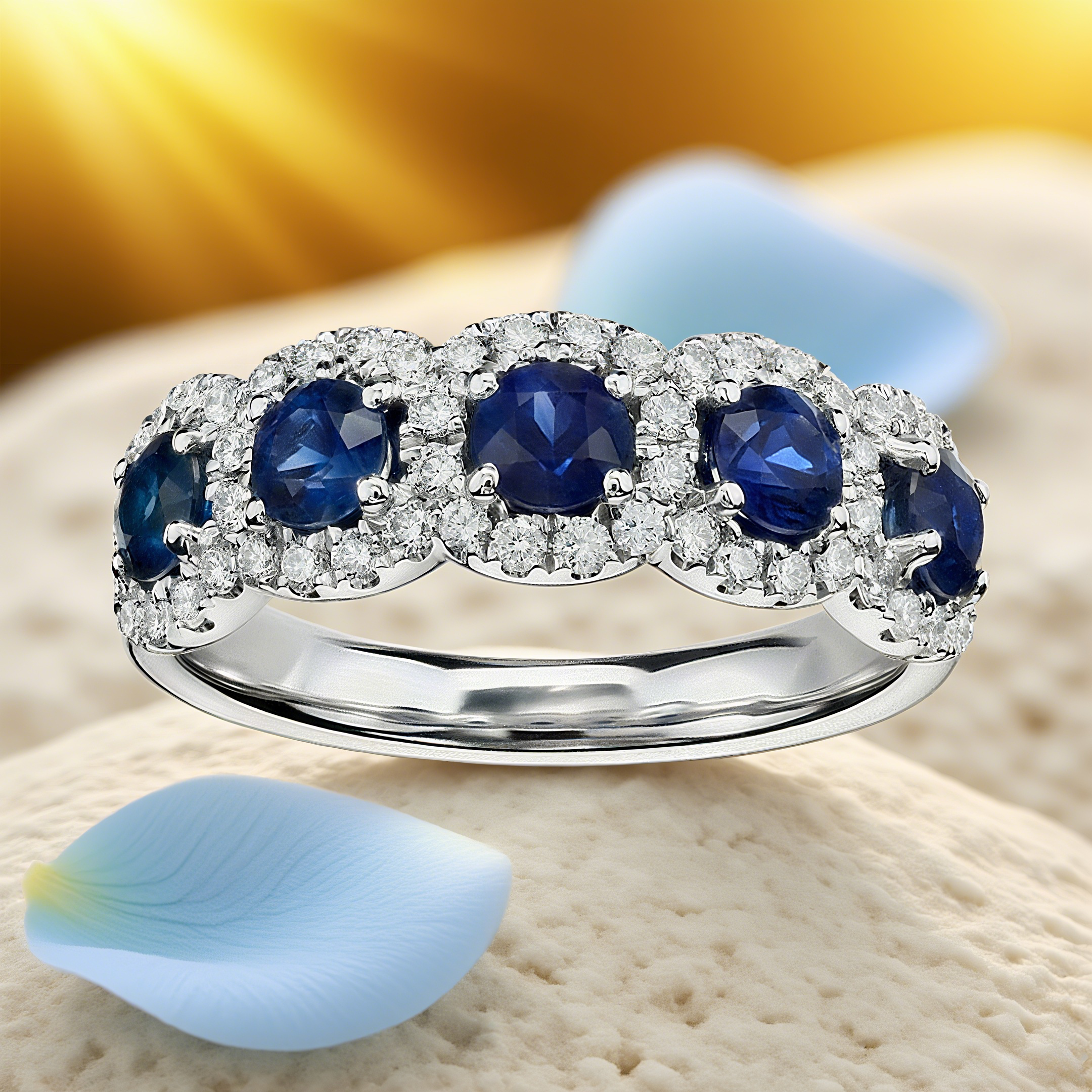 E-shop 1 Stück Eleganter Einzigartiger Damenring, Trendiger Kreativer Vielseitiger Ring mit Dunkelblauem Glänzendem Synthetischem Zirkonia-Design,