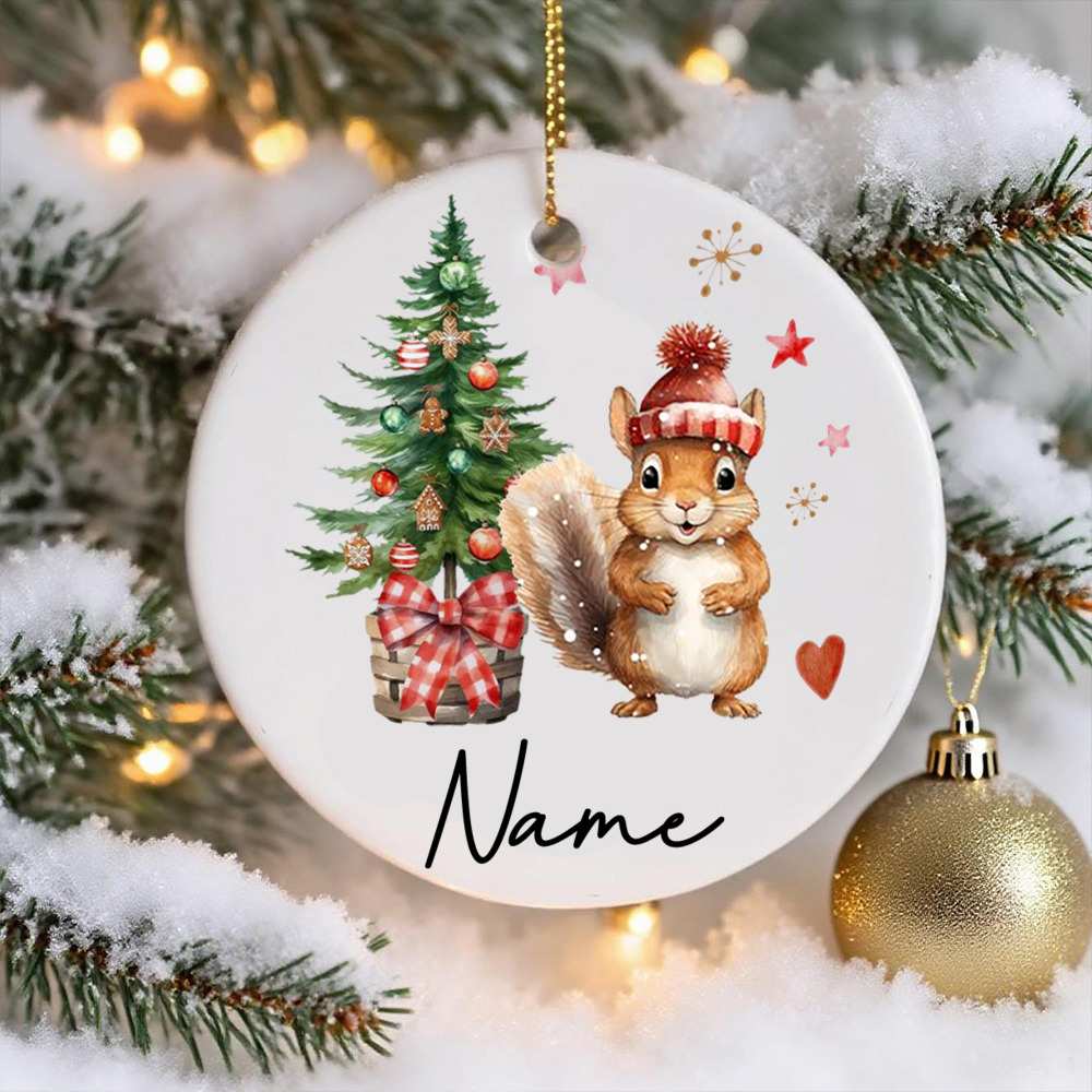 TEMU 1pc Personalized Name/number Santa Claus Christmas Ornament - Name (compatible With English), Round Hanging Decoration Suitable For Tree, 2025