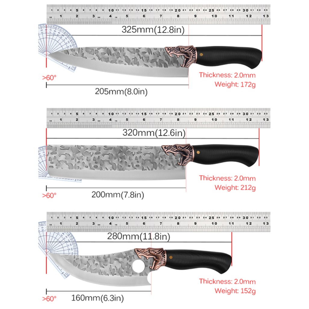 8pcs Stainless Steel Handmade Forged Chef Knife Professional Kitchen Multipurpose Knife Utility Knife Boning Knife Fish Knife Unique Knives Cutting Knife Vegetable Chopper for Kitchen Convenience Gifts for Men