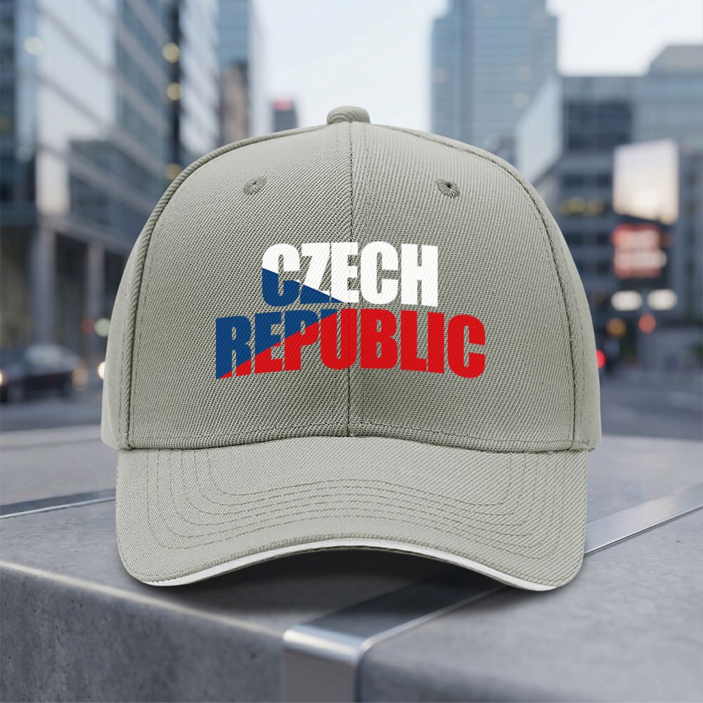 TEMU Czech Republic Flag Baseball Cap With Czech Text - Adjustable Lightweight Suitable For , Breathable Unisex Hat For Czech Pride Gift, Commuting,