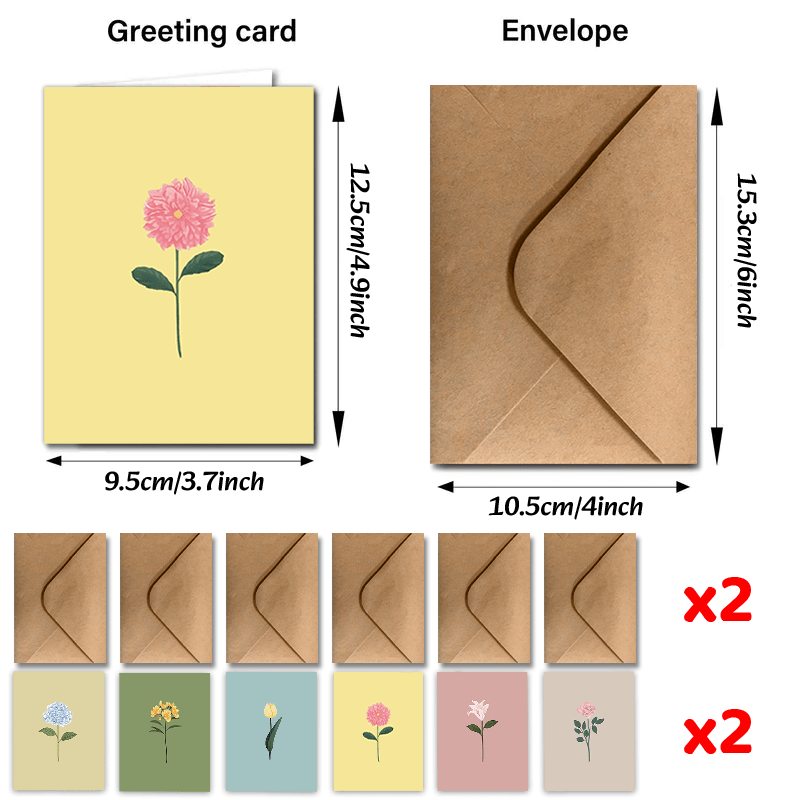 Image of 24pcs Colorful Watercolor Graffiti Wildflowers Greeting Cards With Envelopes, Thank You Cards, Modern Art Abstract Designs
