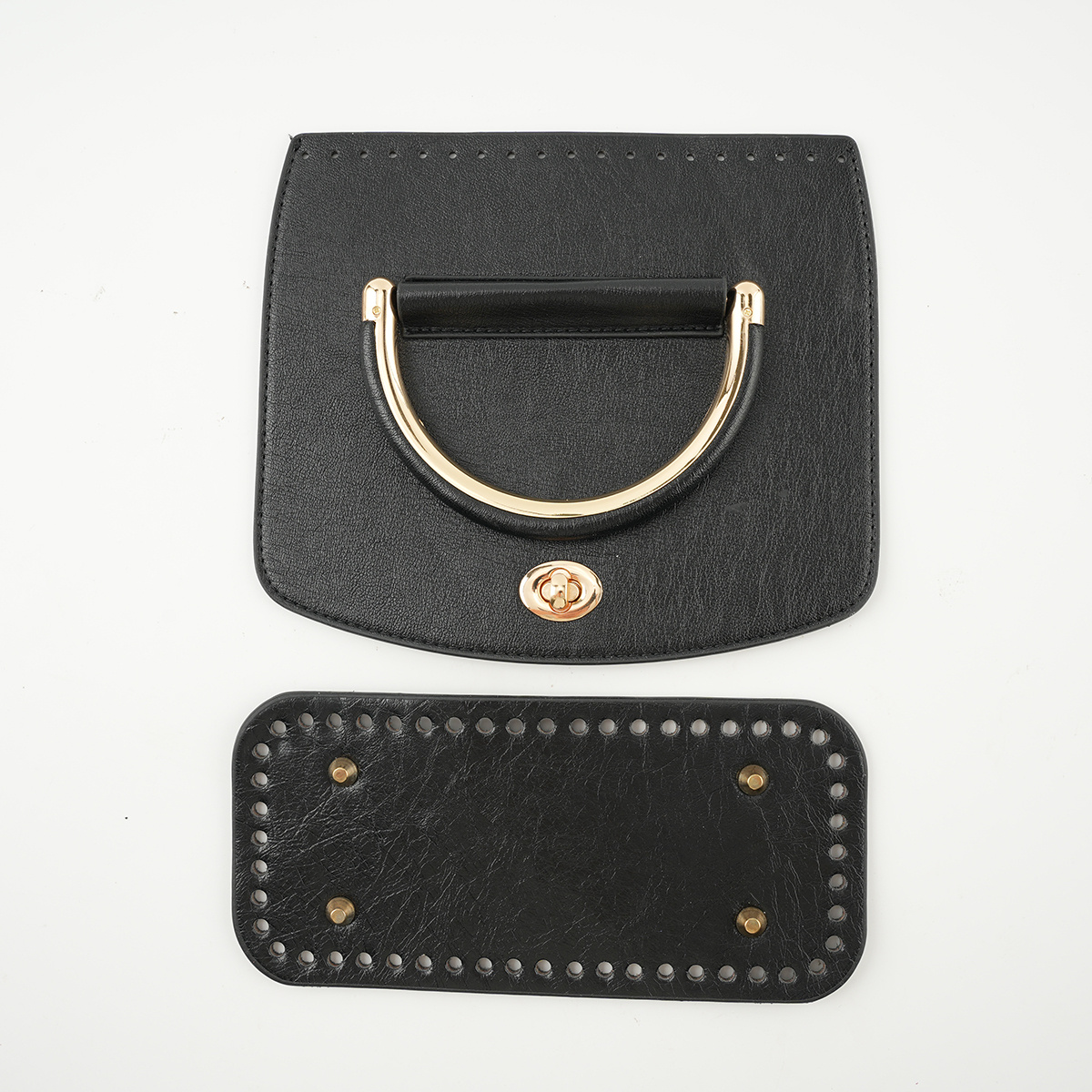 TEMU Kit per borsa a fai da te, dotato di manici metallici a forma di D e chiusura a a torsione sulla . base per borsa abbinata per intrecciare. per