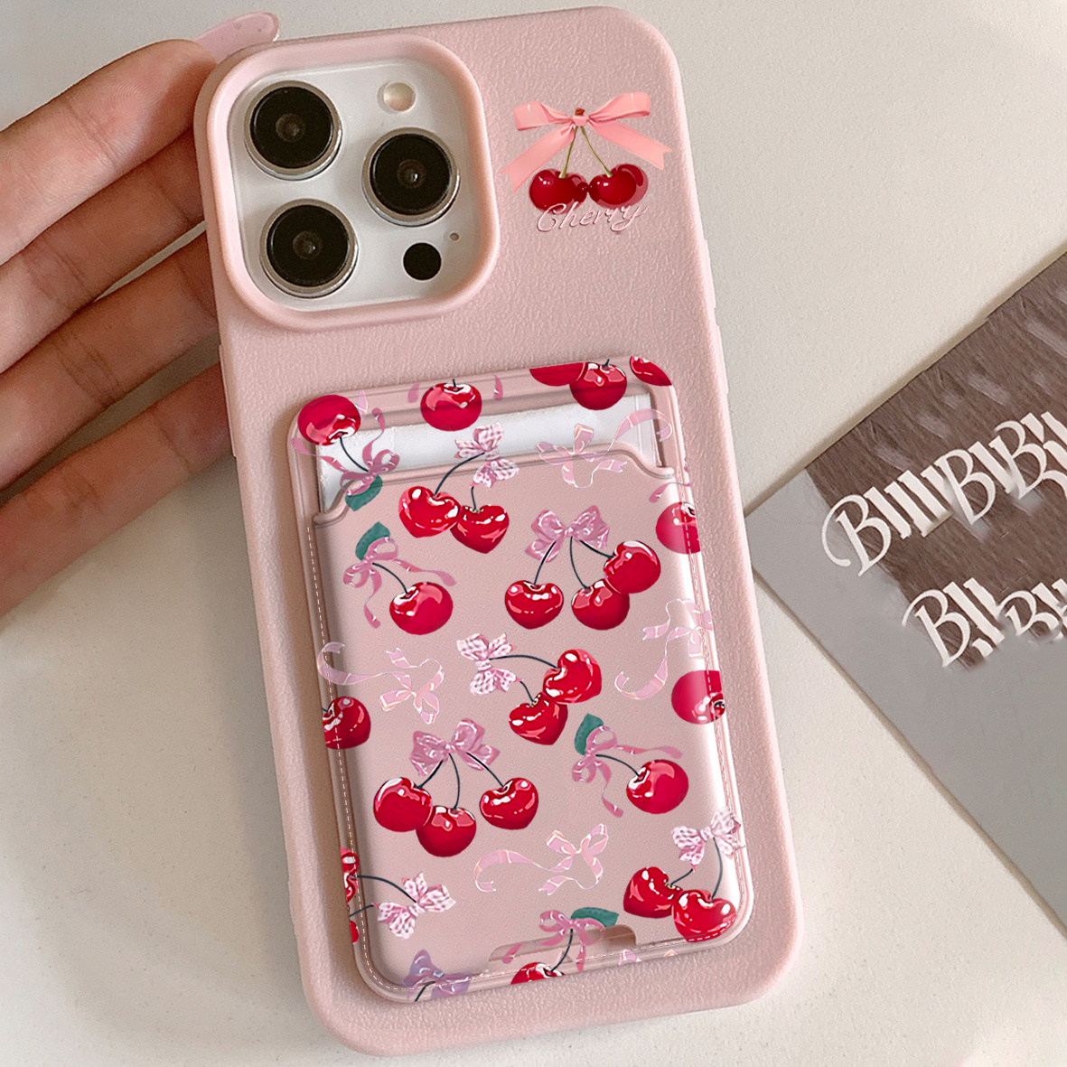 

1pc Pattern Phone + Bow , Iphone Phone Cases