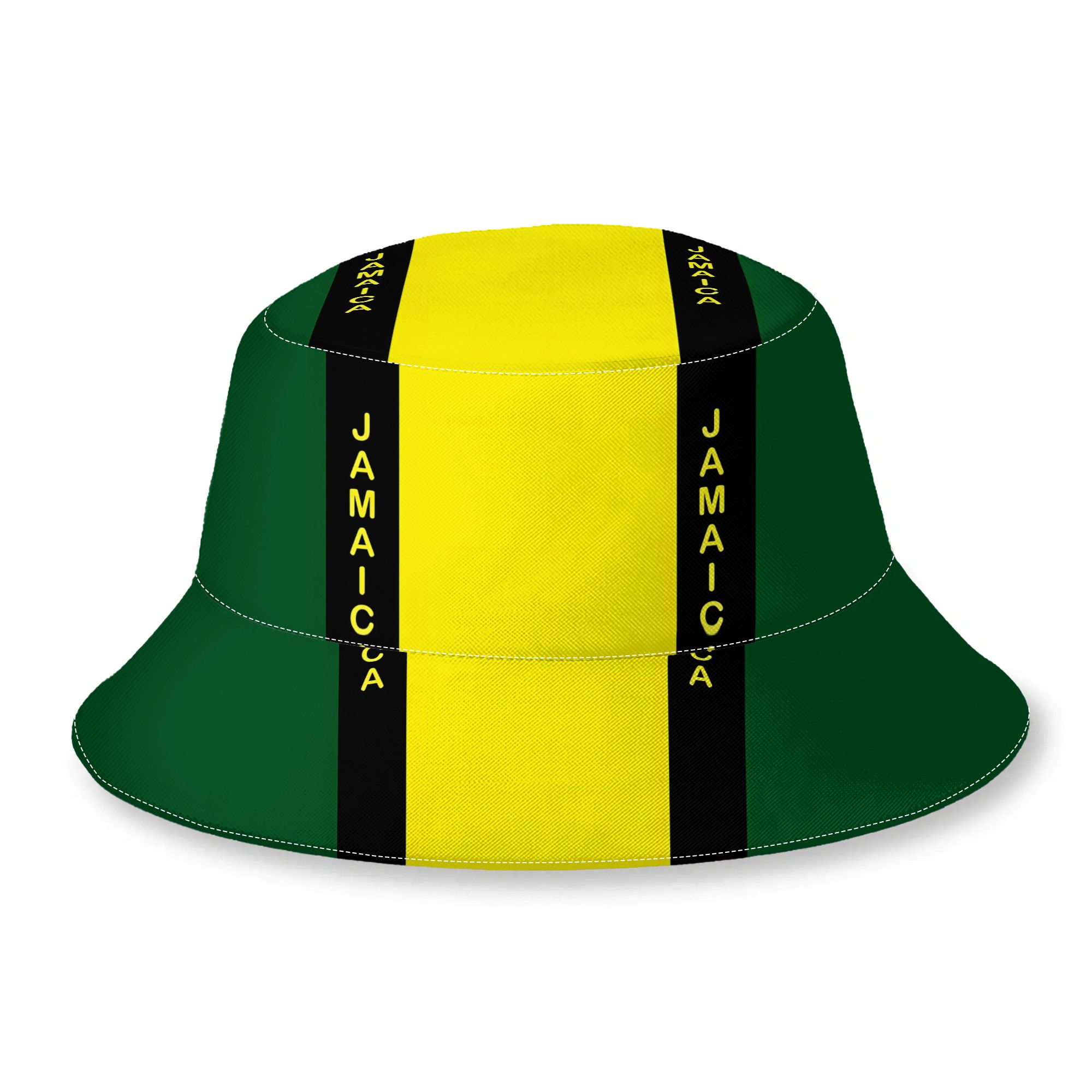 TEMU Chapeau Seau Imprimé 2D Rayures Jamaïcaines, Vêtement de Tête Unisexe, Activités de , Chapeau Décontracté
