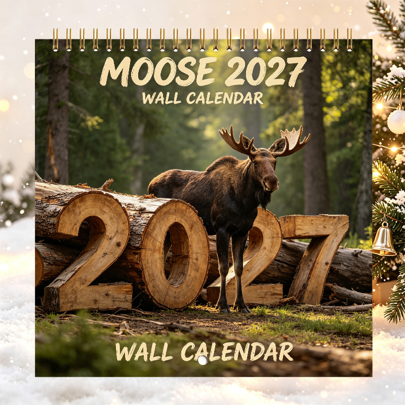 TEMU 1 pièce Calendrier mural 2027 - Reliure à spirale, papier épais couché avec motif et forêt, convient pour la décoration murale de , pages